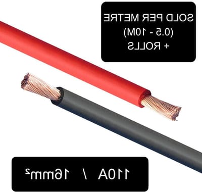 Accukabel 16 mm² - Flexibele stroomkabel - Energie Overdracht - Hoge stroomsterkte - 110 Ampère - Rood