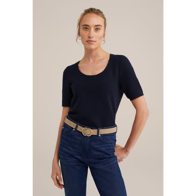 We Fashion Knitted Pullover Navy Blue Maat: XS | Gebreide Truien Outlet | Dames | Blauw