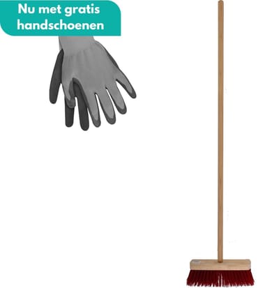 HomGar – Buitenbezem – Straatbezem – Tuinbezem - Harde bezem - EXTRA STEVIG - Met GRATIS handschoenen