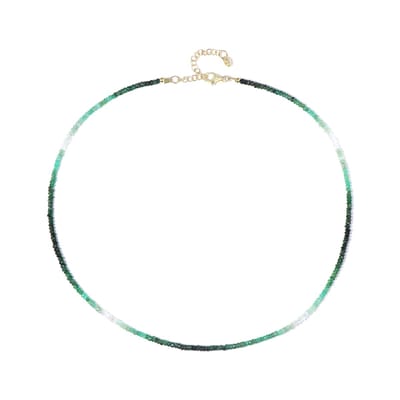 Cavill - Zilveren Halsketting Verguld - 925 Sterling Zilver - Braziliaanse Smaragden 23 58 ct - Verstelbare Elegante Damesketting 45-50 cm