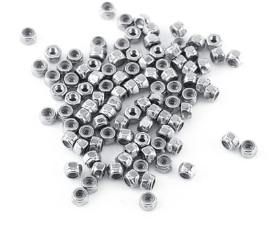 Dailygoods- Zeskantmoer zelfvergrendelend - Borgmoer met Nylon Inzet - RVS 304 - M2 - 100 Stuks - Schokbestendig en Trillingsbestendig