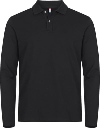 Clique Stretch Premium Polo L/S 028262 - Zwart - 4XL