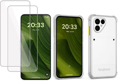 ChiGuard Hoesje & 2x Screenprotector geschikt voor Fairphone 6 Hoesje Screenprotector - Gehard Glas Cover + Shock Proof Case – Transparant