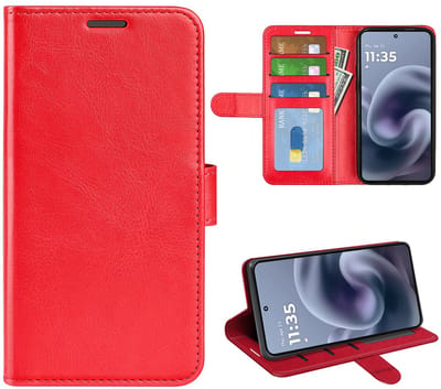 MobyDefend Hoesje - Geschikt voor Motorola Moto G86 - Wallet Book Case (Sluiting Achterkant) - Rood