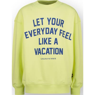 Vingino Boys Nybo Sweater Pale Lime Yellow Maat: 10 | Truien Outlet | Unisex | Geel