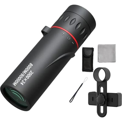 2000x24 Monoculair Telescoop Mini Draagbaar HD Lage Lichtsterkte Verrekijker Waterdicht Buiten Kamperen Klimmen Vogelspotten Telescopen