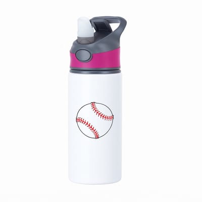 Hacebo® - Honkballer waterfles met rietje roze - Honkbal - Honkballers - Sport - balsport - cadeau - water fles - 650ML