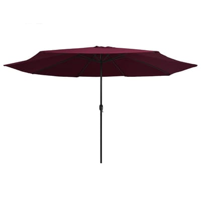 vidaXL - Parasol - met - metalen - paal - 390 - cm - bordeauxrood
