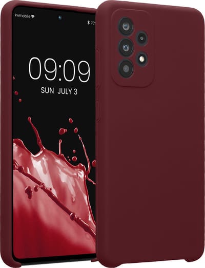kwmobile telefoonhoesje geschikt voor Samsung Galaxy A52 / A52 5G / A52s 5G - TPU backcover met siliconen coating - Smartphone case in bordeaux-violet