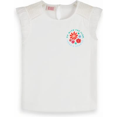 Scotch & Soda Woven Detail Regular-fit T-shirt White Taglia: 10 | T-shirt Outlet | kids | Bianco
