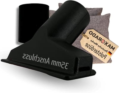 Stofzuiger Meubelmondstuk - Beklede Zuigmond - Meubels Reinigen - Met Adapterringen - 30-35 mm - Zwart