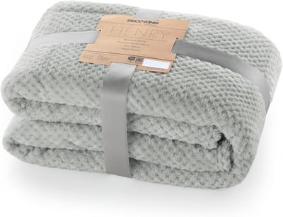 Zachte knuffeldeken 70 x 150 cm - Microvezel Scandinavische stijl - Grijs en antraciet