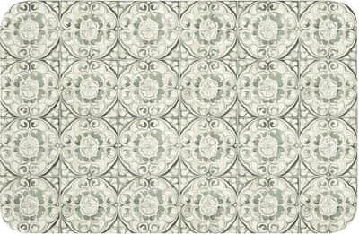 Badmat 60x40 cm - Antislip - Krulornament - Tegel - Groen - Badmatten voor badkamer - Badkamermat - Douchemat - Badkamer mat