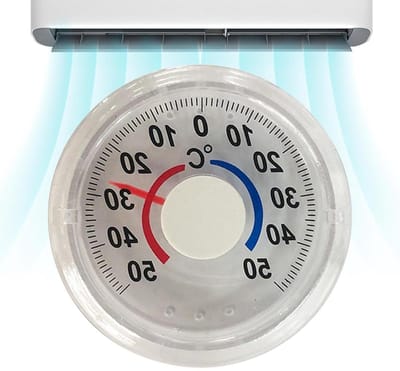 Raam Thermograaf - Weersticker - Temperatuur Meten - Tweekleurige Schaal - 10 cm - Transparant