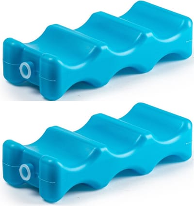 Plasticforte Koelelementen voor blikjes - 2x stuks - 22 x 9 cm - blauw - blikken koelelement - kunststof