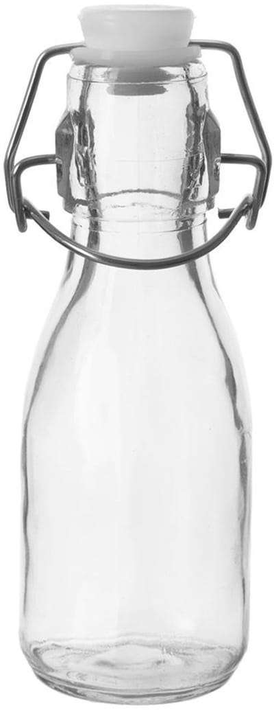 Orion - Glazen Fles met Clip - 160ml - Retro Stijl - Transparant
