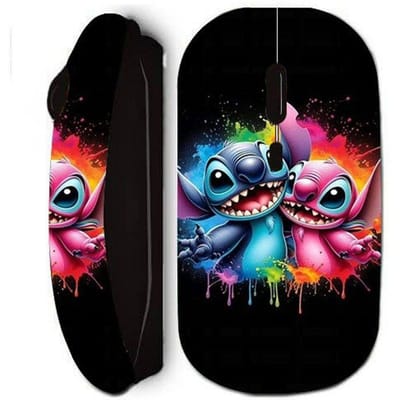 Draadloze muis - Maniacase - Stitch Angel - Zwart - Kleurrijk - Ergonomisch