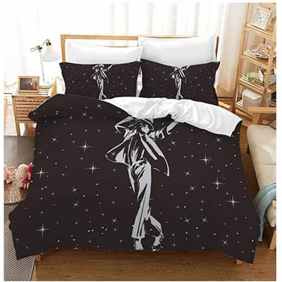3D Print Michael Jackson Beddengoed Set Jongens Meisjes Eenpersoons Tweepersoons Maat Dekbedovertrek Kussensloop Bed Kinderen Volwassenen Mode Hometextiel 150x200cm 3pcs