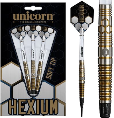 Unicorn Hexium 3 Gold Black 90% - Soft Tip Darts
