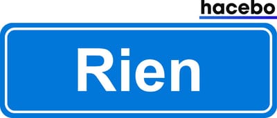 Hacebo - Plaatsnaam Sticker - 29x10 CM - Rien sticker - Verkeersborden sticker - grappige cadeaus - Rien
