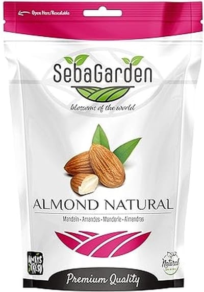 Seba Garden Californische amandelen rauw - geheel natuurlijk - ritssluitingszakje (1kg)
