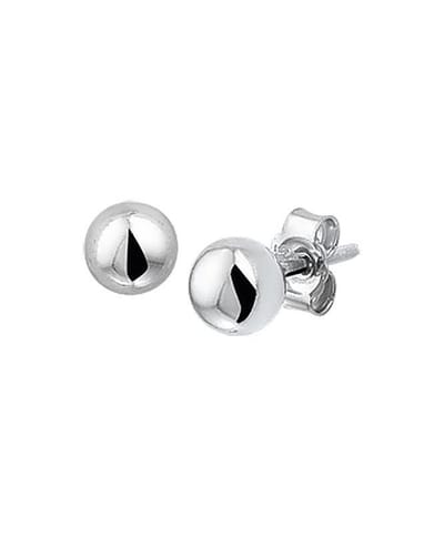 The Jewelry Collection Oorknoppen Bol - Zilver Gerhodineerd