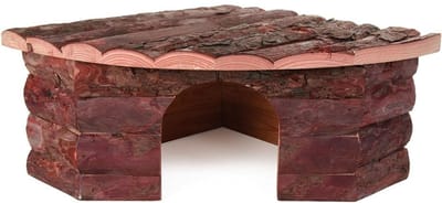 DYNA® Egelhuis - Egelhuisje Hout – Cavia Huisje Met Afneembaar Dak - Bruin - ‎42cm x 30cm x 15cm