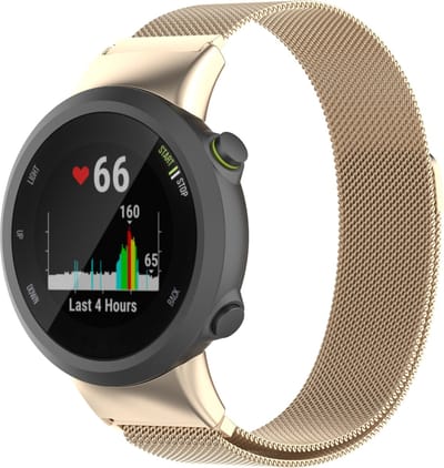 By Qubix - Geschikt voor Garmin Forerunner 45 / 45S - Milanese bandje - Vintage goud