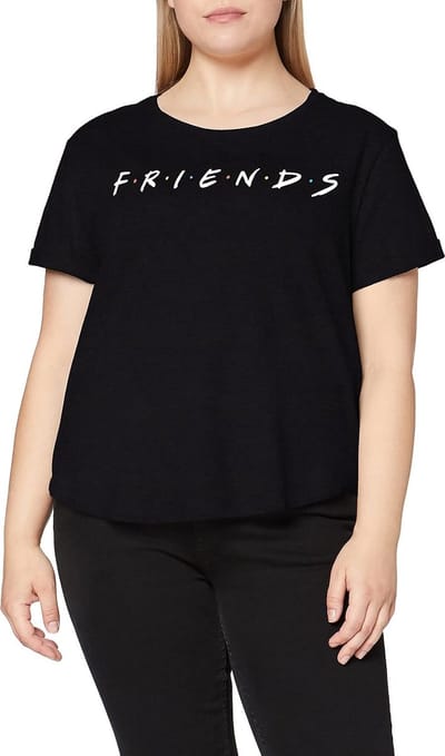 Dames T-shirt met grafische prints - Zwart, Maat 36