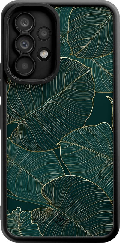 Casimoda® hoesje - Geschikt voor Samsung Galaxy A53 - Monstera Leaves - Zwart TPU Backcover - Planten - Groen