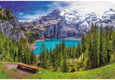 Trefl puzzel Oeschinensee Alpen Zwitserland 1500 stukjes landschap.