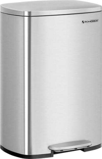 MIRA Home - Vuilnisbak - Prullenbak - Pedaalemmer - Afvalemmer - Zilver - 50 L