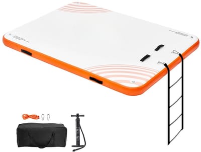 Mosh Stories Drijvend Dock - Opblaasbaar Zwemdok - Eilandvlot - 183×152 cm - Antislip Waterplatform - Afneembare Ladder -