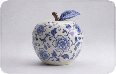 Badmat 80x50 cm - Antislip - Appel - Blauw - Klassiek - Badmatten voor badkamer - Badkamermat - Douchemat - Badkamer mat