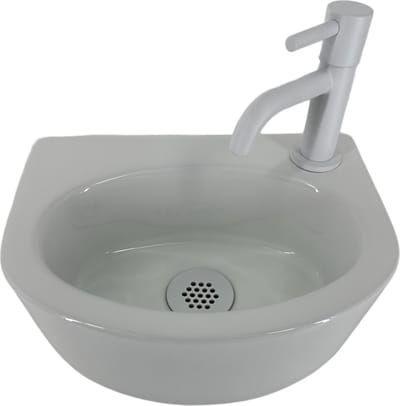 Fonteinset Gustav L'aqua Keramisch met Mat wit kraan en sifon