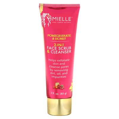 Mielle, 2-in-1 Gezichtsscrub & Reiniger, Granaatappel & Honing, 3 fl oz (85 gram)