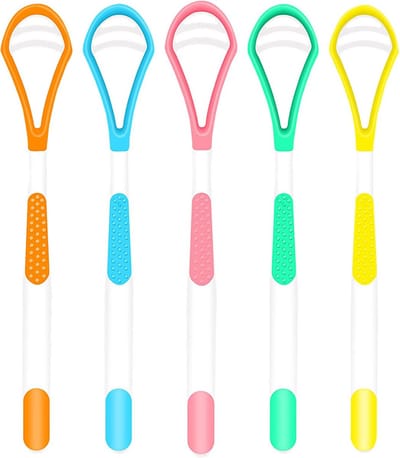 Set van 5 Herbruikbare Tongschrapers voor Optimale Mondhygiëne en Frisse Adem