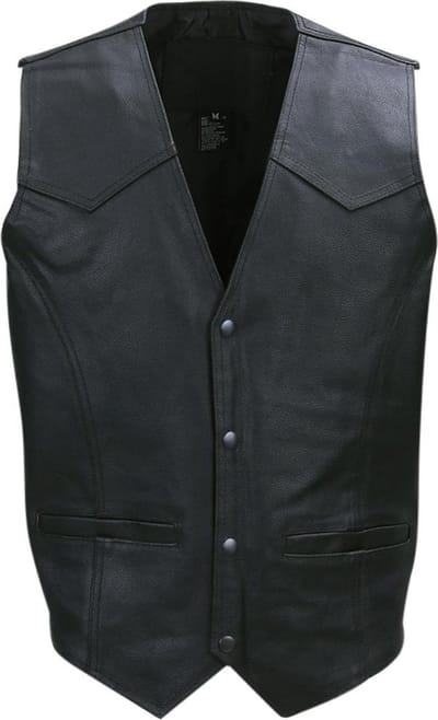 Biker vest leder zwart