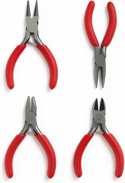 Mini Tangenset 4-delig - Platte Tang, Punttang, Ronde Tang en Zijkniptang