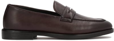 Brown leather men's loafers