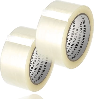 Verpakkingstape transparant 50mm x 66m - 2 Rollen sterk plakband - Low Noise PP Tape