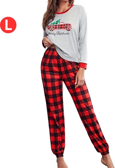 Nivard Kerst Pyjama - Dames - Kerstpyjama - Vrouwen - Volwassenen - Set - Broek - Shirt - Christmas - Maat L