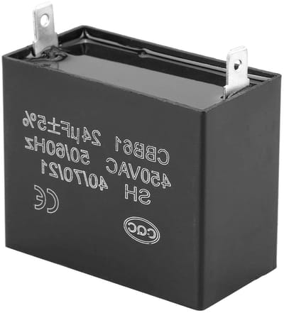 Startcondensator - Motorcondensator - Motorondersteuning - Gemetalliseerde film - 24uf 450 Volt - Zwart