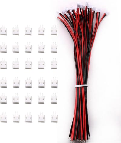 30 paar Connectoren met 150 mm Kabel | 2-pins Mannelijk en Vrouwelijk | Mini Micro Kabelbus | Rood Zwart | Verbinder.