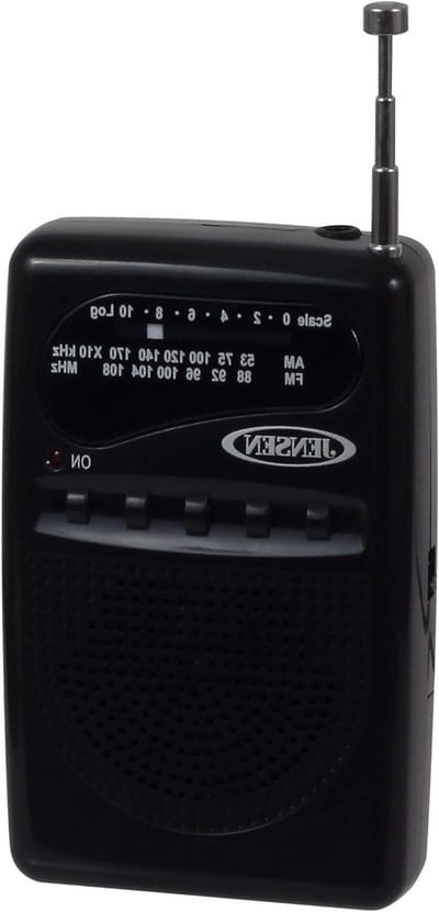 Draagbare Pocket Radio - AM FM Ontvanger - Muziek Luisteren - Batterij Aangedreven - 6.75 x 6.00 inch - Zwart