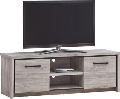 Belfurn - Elias Tv-meubel in grijze eik met zwarte sierstrip