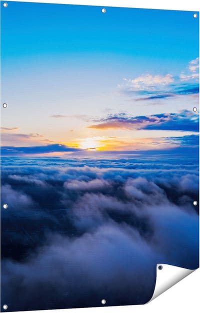 Gards Tuinposter Zonsondergang in de Wolken - 90x120 cm - Tuindoek - Tuindecoratie - Wanddecoratie buiten - Tuinschilderij