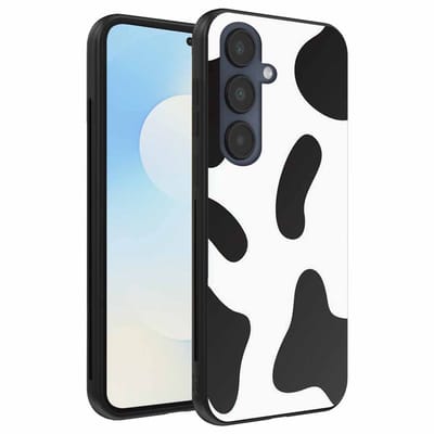 Geschikt voor Samsung Galaxy S25 FE Telefoonhoesje met Koeienvlekken Opdruk - TPU Backcover Case With Cow Patches Design - Smartphonica geschikt voor Samsung Galaxy S25 FE