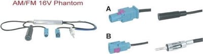 adapterkabel 15 cm + fantoom Y splitter Fakra F - DIN M en F