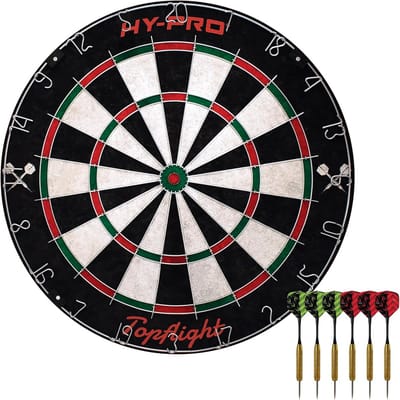 Professioneel Dartbord Set met Sisal Oppervlak, Verstelbaar Draad & 6 Stalen Tip Darts